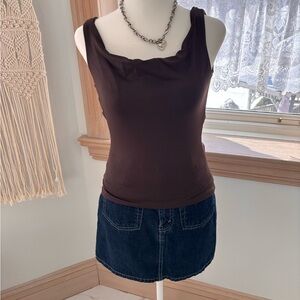 Glassons Cowl-Neck Backless Tank Top 🤎